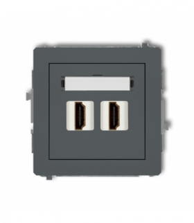 DECO Mechanizm gniazda podwójnego HDMI 1.4 Grafitowy mat Karlik 28DHDMI-2