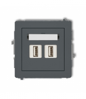 DECO Mechanizm gniazda podwójnego 2xUSB A-A 2.0 Karlik 28DGUSB-2