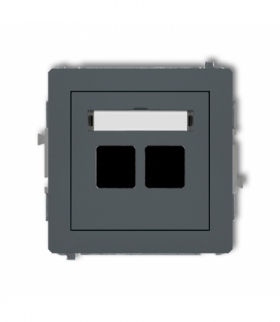 DECO Mechanizm gniazda multimedialnego podwójnego bez modułu (standard Keystone) Karlik 28DGM-2P
