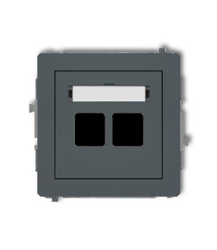 DECO Mechanizm gniazda multimedialnego podwójnego bez modułu (standard Keystone) Karlik 28DGM-2P