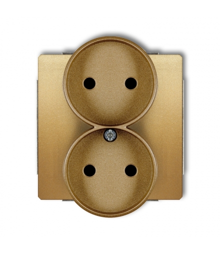 DECO Mechanizm gniazda podwojnego do ramki DECO Soft, bez uziemienia 2x2P (przesłony torów prądowych) Karlik 29DGPRSO-2p