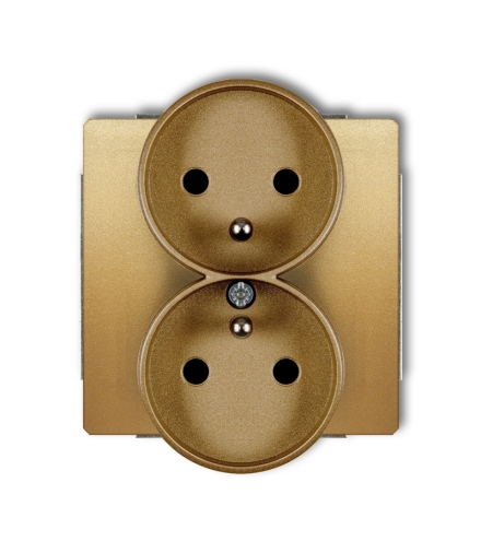 DECO Mechanizm gniazda podwojnego do ramki DECO Soft, z uziemieniem 2x(2P+Z) (przesłony torów prądowych) Karlik 29DGPRSO-2zp