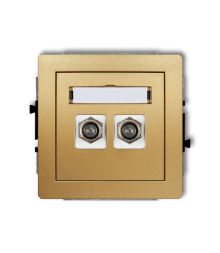 DECO Mechanizm gniazda antenowego podwójnego typu F (SAT) niklowany Karlik 29DGF-2