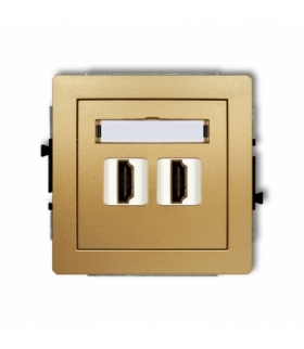 DECO Mechanizm gniazda podwójnego HDMI 1.4 Złoty Karlik 29DHDMI-2