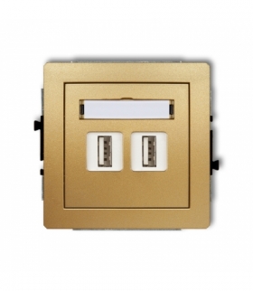 DECO Mechanizm gniazda podwójnego 2xUSB A-A 2.0 Karlik 29DGUSB-2