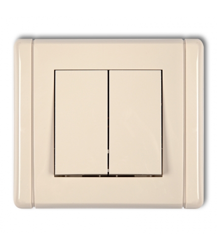 FLEXI Łącznik jednobiegunowy ze schodowym (dwa klawisze bez piktogramów, wspólne zasilanie) Karlik 1FWP-10.11