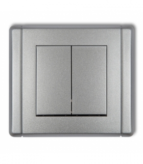 FLEXI Łącznik jednobiegunowy ze schodowym (dwa klawisze bez piktogramów, wspólne zasilanie) Karlik 7FWP-10.11