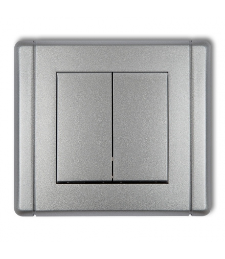 FLEXI Łącznik jednobiegunowy ze schodowym (dwa klawisze bez piktogramów, osobne zasilanie) Karlik 7FWP-10.21