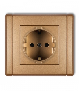 FLEXI Gniazdo pojedyncze z uziemieniem SCHUKO 2P+Z (przesłony torów prądowych) Karlik 8FGP-1sp