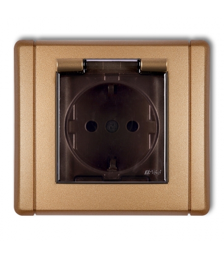 FLEXI Gniazdo bryzgoszczelne z uziemieniem SCHUKO 2P+Z (klapka dymna, przesłony torów prądowych) Karlik 8FGPB-1sdp