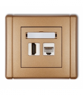 FLEXI Gniazdo pojedyncze HDMI 2.0 + gniazdo komp. poj. 1xRJ45, kat. 5e, 8-stykowe Karlik 8FGHK
