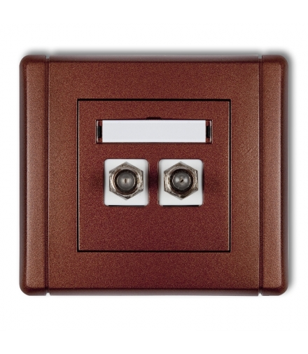 FLEXI Gniazdo antenowe podwójne typu F (SAT) pozłacane Karlik 9FGF-2.1