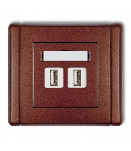 FLEXI Gniazdo podwójne 2xUSB A-A 2.0 Karlik 9FGUSB-2