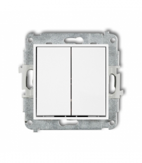 MINI Mechanizm łącznika zwiernego, świecznikowego (dwa klawisze bez piktogramów, wspólne zasilanie) Karlik MWP-44.1