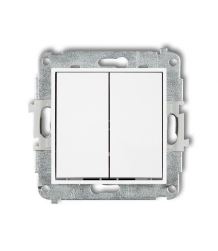 MINI Mechanizm łącznika zwiernego, świecznikowego (dwa klawisze bez piktogramów, wspólne zasilanie) Karlik MWP-44.1