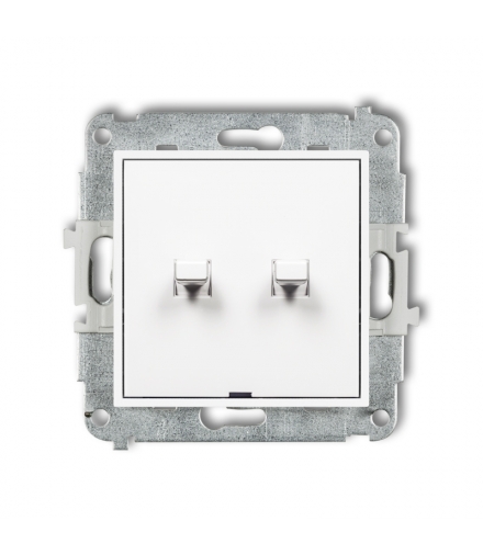 MINI Mechanizm łącznika jednobieg. ze schodowym styl amerykański 2 klawisze bez piktogramów, osobne zasil. Karlik MWPUS-10.21