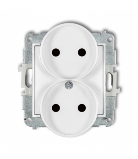 MINI Mechanizm gniazda podwójnego do ramki bez uziemienia 2x2P (przesłony torów prądowych) Karlik MGPR-2p