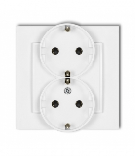 MINI Gniazdo podwójne z uziemieniem SCHUKO 2x(2P+Z) (bez przesłon torów prądowych) Karlik MGP-2s