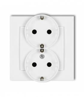 MINI Gniazdo podwójne z uziemieniem SCHUKO 2x(2P+Z) (przesłony torów prądowych) Karlik MGP-2sp