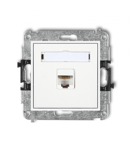 MINI Mechanizm gniazda komputerowego pojedynczego 1xRJ45, kat. 6, ekranowane, 8-stykowy Karlik MGK-5