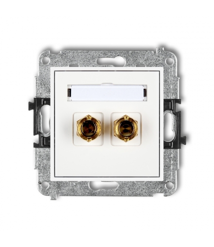 MINI Mechanizm gniazda głośnikowego pojedynczego (typu banan - czerwony i czarny, pozłacany, 4 mm2, do lutowania) Karlik MGG-3