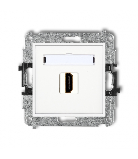 MINI Mechanizm gniazda pojedynczego HDMI 1.4 Biały Karlik MHDMI-1