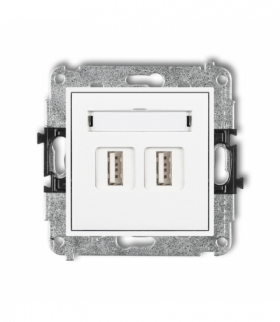 MINI Mechanizm gniazda podwójnego 2xUSB A-A 2.0 Karlik MGUSB-2