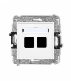 MINI Mechanizm gniazda multimedialnego podwójnego bez modułu (standard Keystone) Karlik MGM-2P