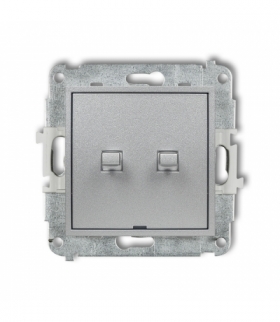 MINI Mechanizm łącznika zwiernego, świecznikowego styl amerykański 2 klawisze bez piktogramów, wspólne zas. Karlik 7MWPUS-44.1