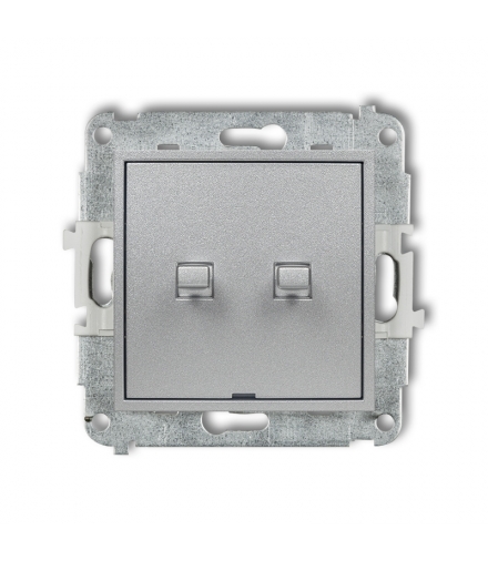 MINI Mechanizm łącznika zwiernego, świecznikowego styl amerykański 2 klawisze bez piktogramów, wspólne zas. Karlik 7MWPUS-44.1