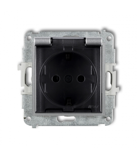 MINI Mechanizm gniazda bryzgoszczelnego z uziemieniem SCHUKO 2P+Z (klapka dymna, przesłony torów prądowych) Karlik 7MGPB-1sdp