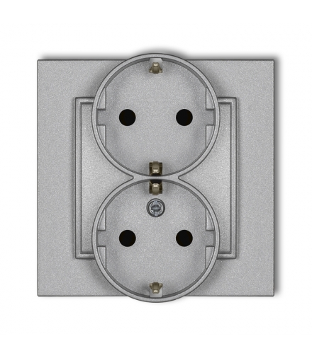 MINI Gniazdo podwójne z uziemieniem SCHUKO 2x(2P+Z) (przesłony torów prądowych) Karlik 7MGP-2sp