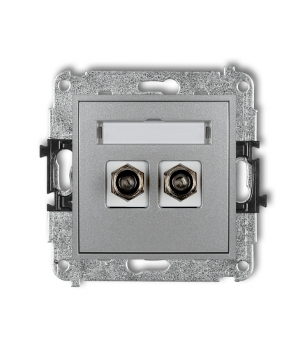 MINI Mechanizm gniazda antenowego podwójnego typu F (SAT) pozłacany Karlik 7MGF-2.1