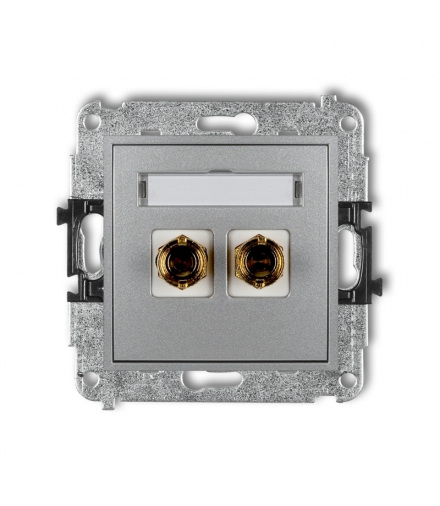 MINI Mechanizm gniazda głośnikowego pojedynczego (typu banan - czerwony i czarny, pozłacany, 4 mm2, do lutowania) Karlik 7MGG-3