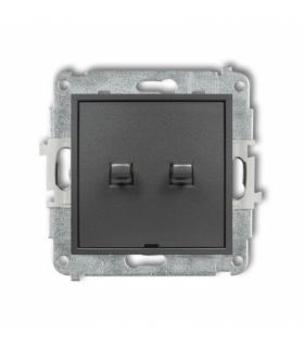 MINI Mechanizm łącznika jednobieg. ze schodowym styl amerykański 2 klawisze bez piktogramów, osobne zasil. Karlik 11MWPUS-10.21