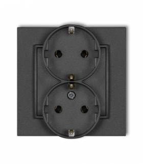 MINI Gniazdo podwójne z uziemieniem SCHUKO 2x(2P+Z) (bez przesłon torów prądowych) Karlik 11MGP-2s