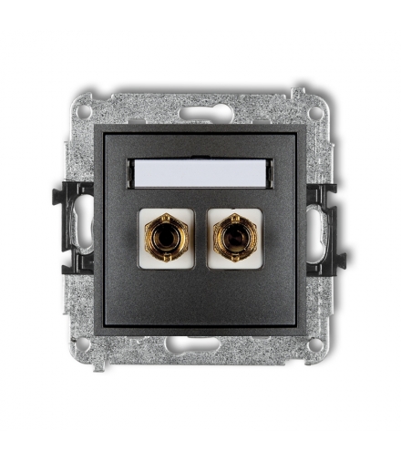 MINI Mechanizm gniazda głośnikowego pojedynczego (typu banan - czerwony i czarny, pozłacany, 4 mm2, do lutowania) Karlik 11MGG-3