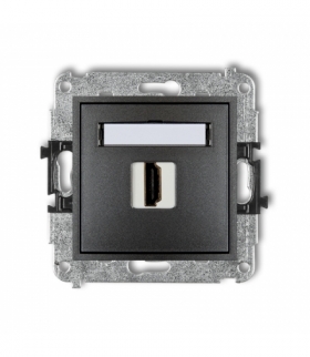 MINI Mechanizm gniazda pojedynczego HDMI 1.4 Grafitowy Karlik 11MHDMI-1