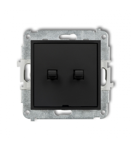 MINI Mechanizm łącznika zwiernego, dwubiegunowy styl amerykański 2 klawisze bez piktogramów, osobne zasil. Karlik 12MWPUS-44.2