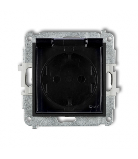 MINI Mechanizm gniazda bryzgoszczelnego z uziemieniem SCHUKO 2P+Z (klapka dymna, przesłony torów prądowych) Karlik 12MGPB-1sdp