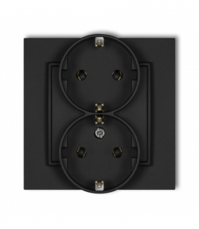 MINI Gniazdo podwójne z uziemieniem SCHUKO 2x(2P+Z) (bez przesłon torów prądowych) Karlik 12MGP-2s