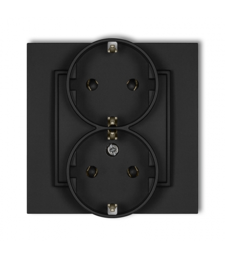 MINI Gniazdo podwójne z uziemieniem SCHUKO 2x(2P+Z) (bez przesłon torów prądowych) Karlik 12MGP-2s