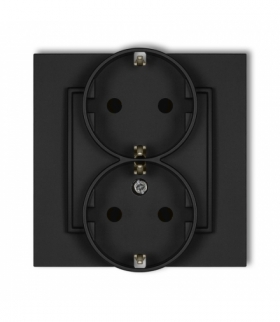 MINI Gniazdo podwójne z uziemieniem SCHUKO 2x(2P+Z) (przesłony torów prądowych) Karlik 12MGP-2sp