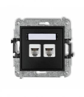 MINI Mechanizm gniazda telefonicznego podwójnego 2xRJ11, 4-stykowy, beznarzędziowe Karlik 12MGT-2