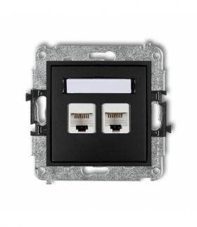 MINI Mechanizm gniazda komputerowego podwójnego 2xRJ45, kat. 5e, 8-stykowy Karlik 12MGK-2