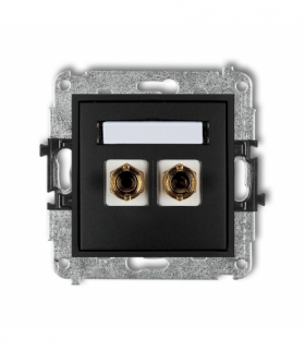 MINI Mechanizm gniazda głośnikowego pojedynczego (typu banan - czerwony i czarny, pozłacany, 4 mm2, do lutowania) Karlik 12MGG-3