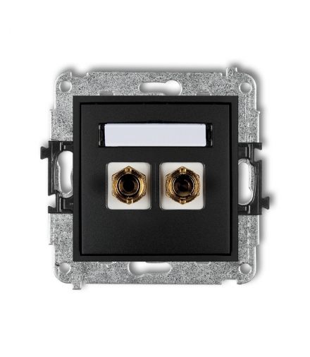 MINI Mechanizm gniazda głośnikowego pojedynczego (typu banan - czerwony i czarny, pozłacany, 4 mm2, do lutowania) Karlik 12MGG-3