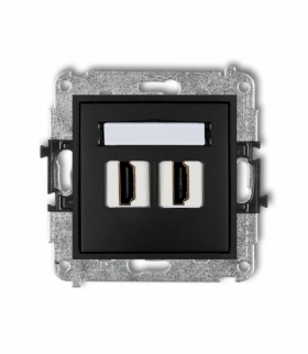 MINI Mechanizm gniazda podwójnego HDMI 1.4 Czarny mat Karlik 12MHDMI-2