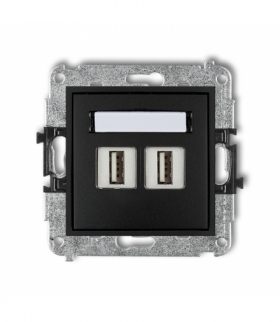 MINI Mechanizm gniazda podwójnego 2xUSB A-A 3.0 Karlik 12MGUSB-6