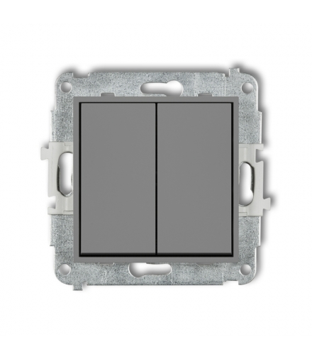 MINI Mechanizm łącznika zwiernego, świecznikowego (dwa klawisze bez piktogramów, wspólne zasilanie) Karlik 27MWP-44.1